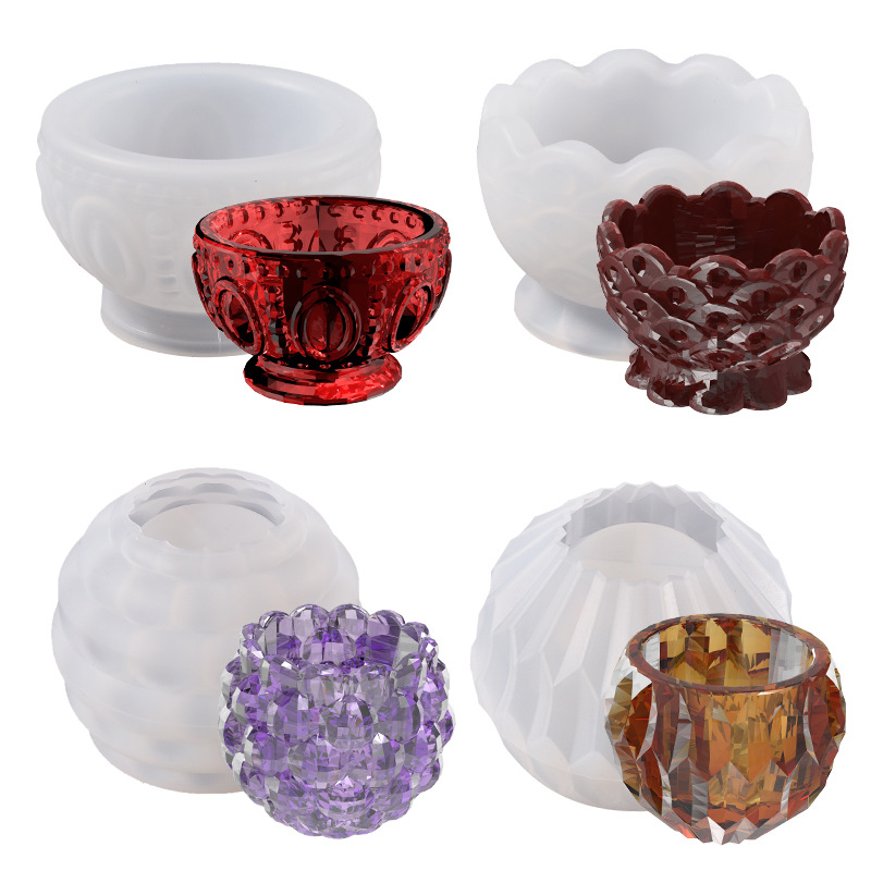 Coaster Mold Round - アロマテラピー用ラウンド収納ボックス、石膏シリコンモールド、キャンドルジャー、樹脂ボウル、多肉植物コンクリート、デスクトップ