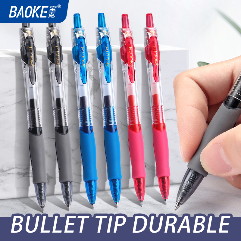 Pilot Pen G2 - BAOKE PC1950 0.5 ミリメートル格納式ゲルペンセット黒/赤/青インクボールペン書き込みリフィルオフィスアクセサリー学用品