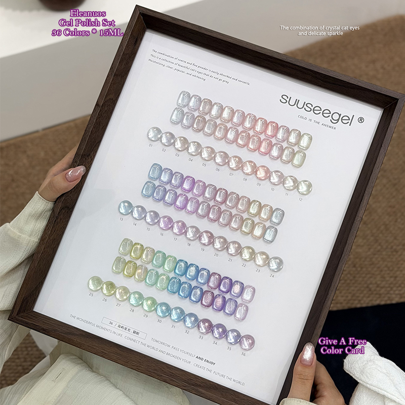 Resin Glitter Pack - 36色キャッツアイジェルポリッシュセット シマーマグネティックUVジェル バーニッシュ ソークオフネイルアート マニキュアキット パステルパールグリッタージェルポリッシュ