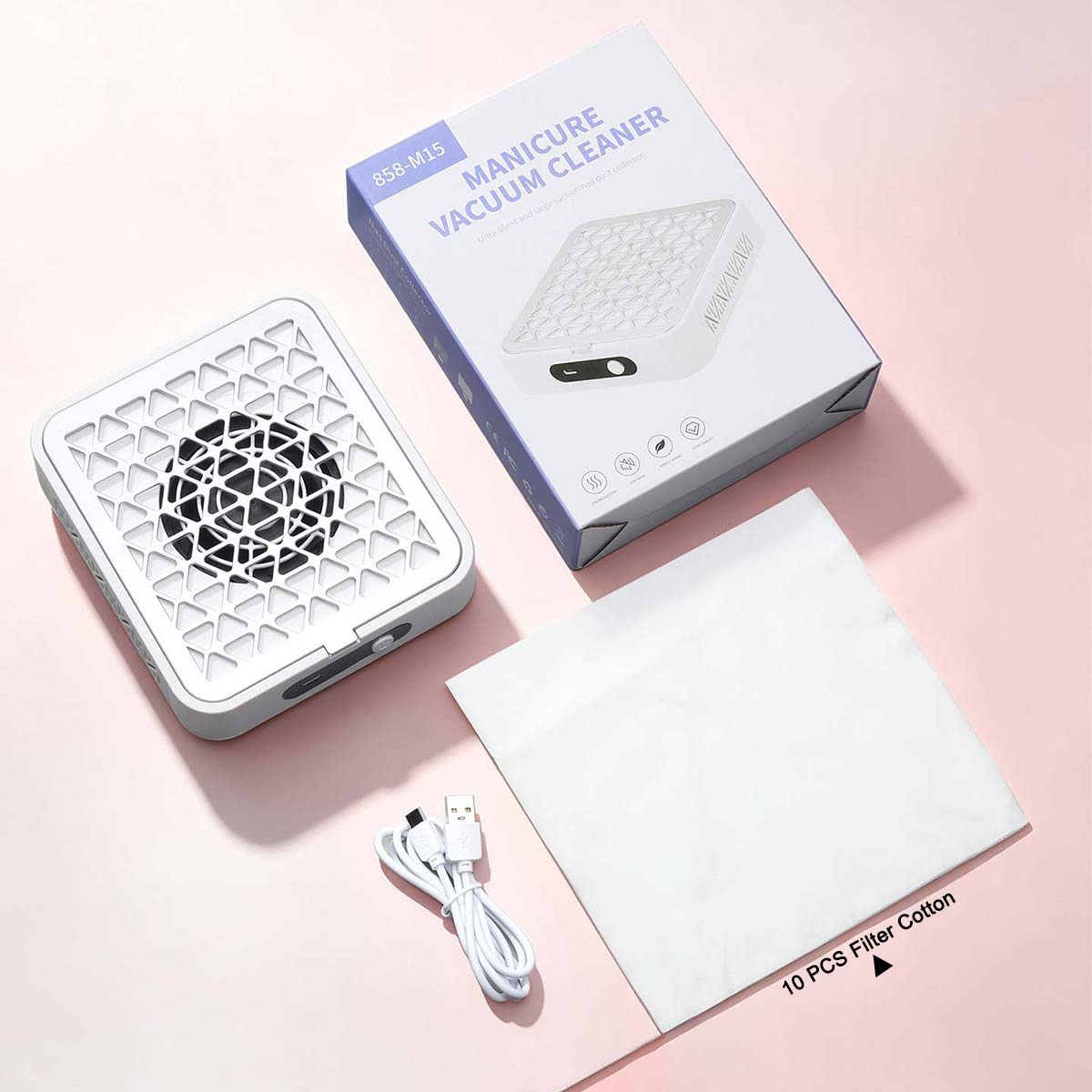 Vacuum Chamber Small - DianaBeauty パワフル4200RPMネイル集塵機 ポータブルミニネイルダストコレクター ラインストーン付き フィルターコットン10個付属