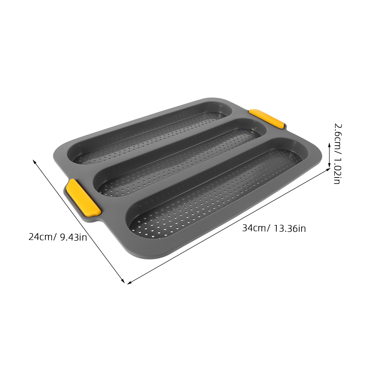 3つの型が付いたシリコン製バゲット型。焦げ付き防止加工が施さ - Silicone Mold Tray のレビューと価格