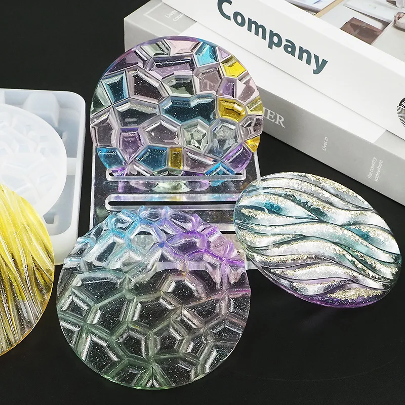 DIY クリスタルエポキシモールド波ダイヤモンド底コースター - Coaster Mold Round のレビューと価格