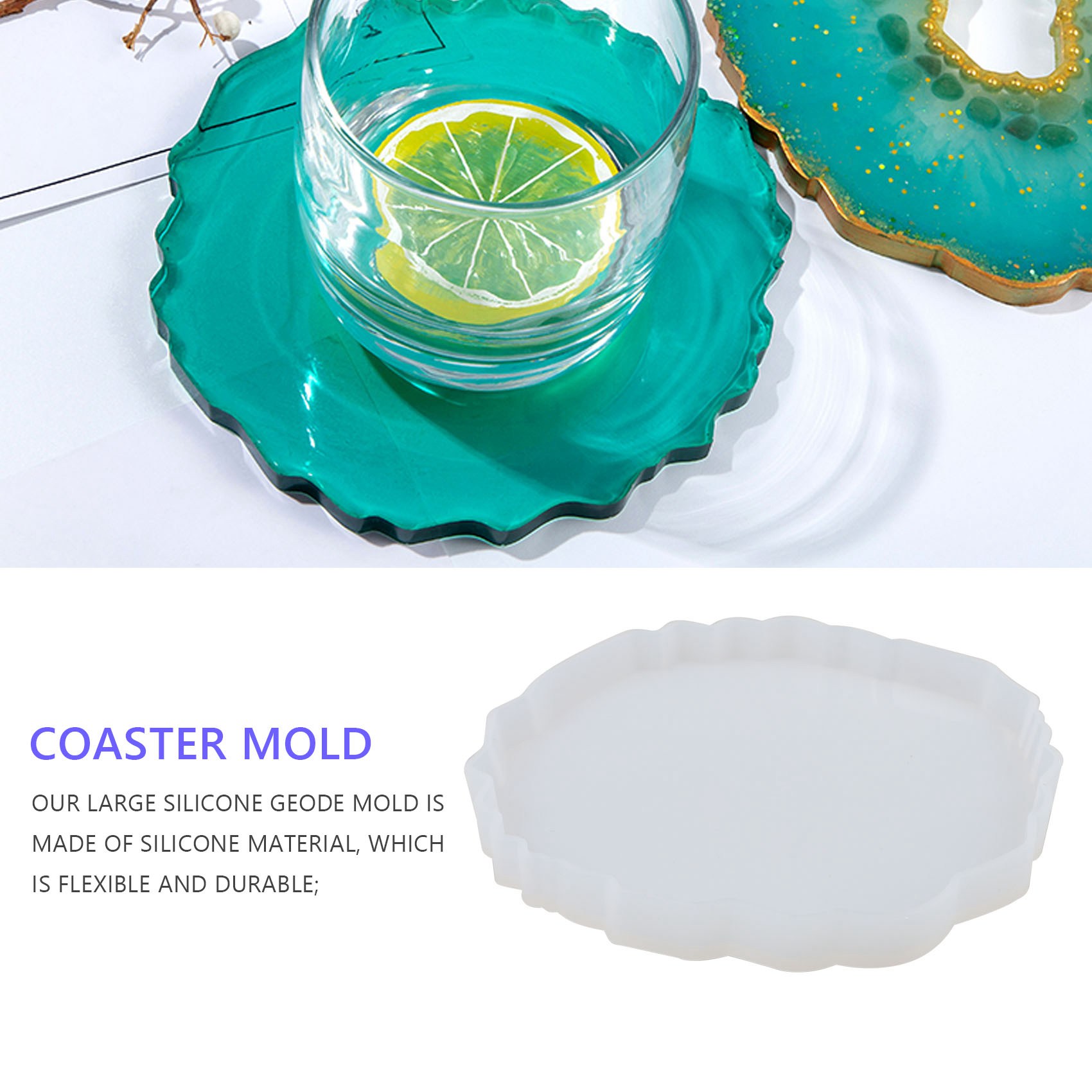 A58Z 6個入りレジンコースターモールド 大型シリコンジオ - Geode Mold Silicone のレビューと価格