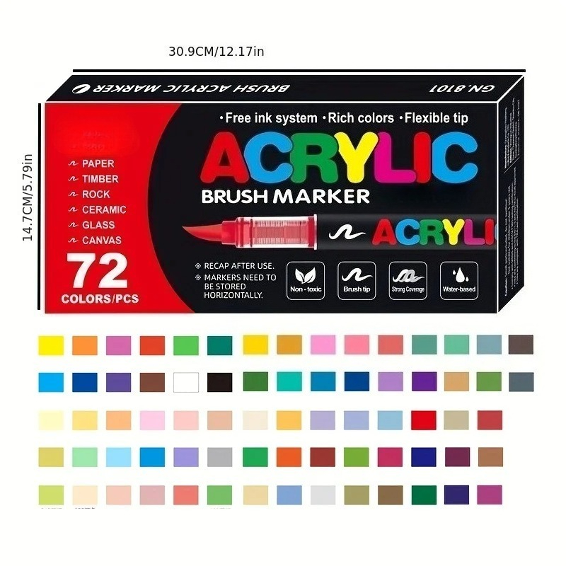 12-120色のアクリルペイントペン、ブラシチップペイントマ - Copic Marker Classic のレビューと価格